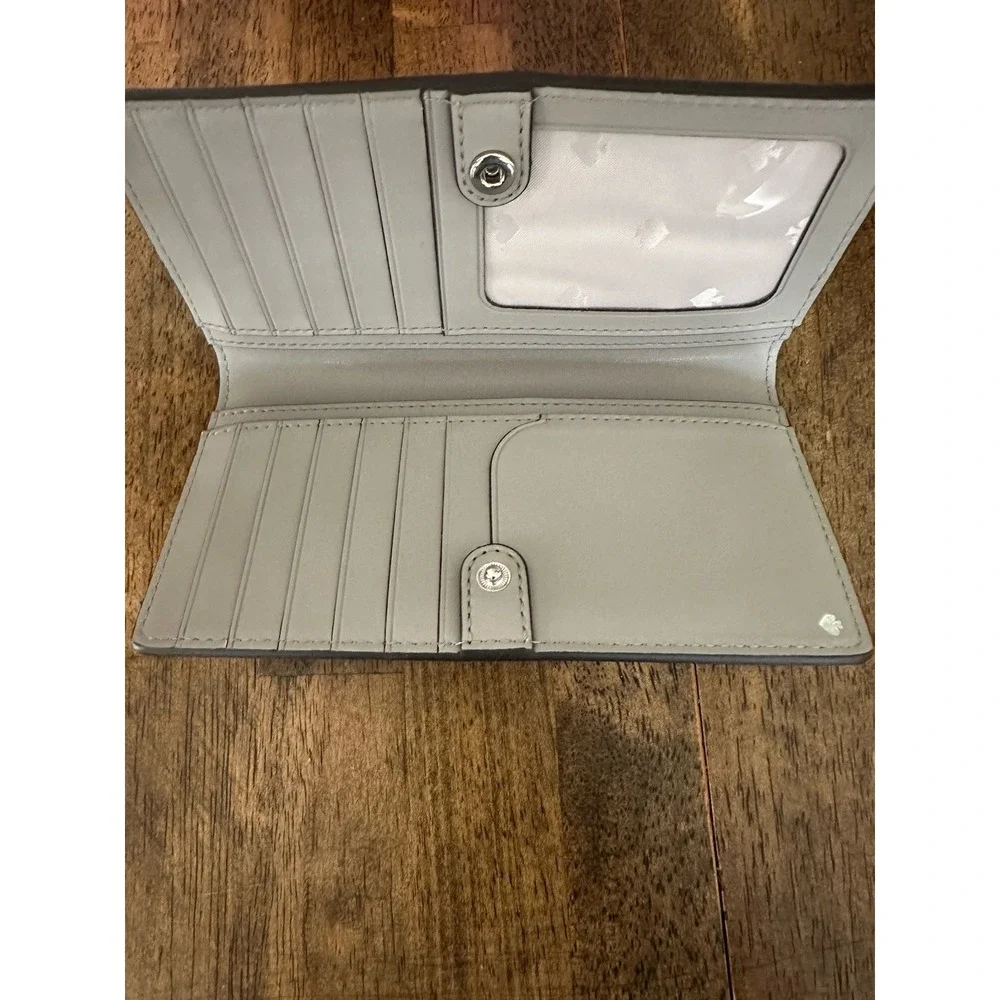 Kate Spade New York Light Gray  Women's Wallet with Zipper Coin Snap Closure